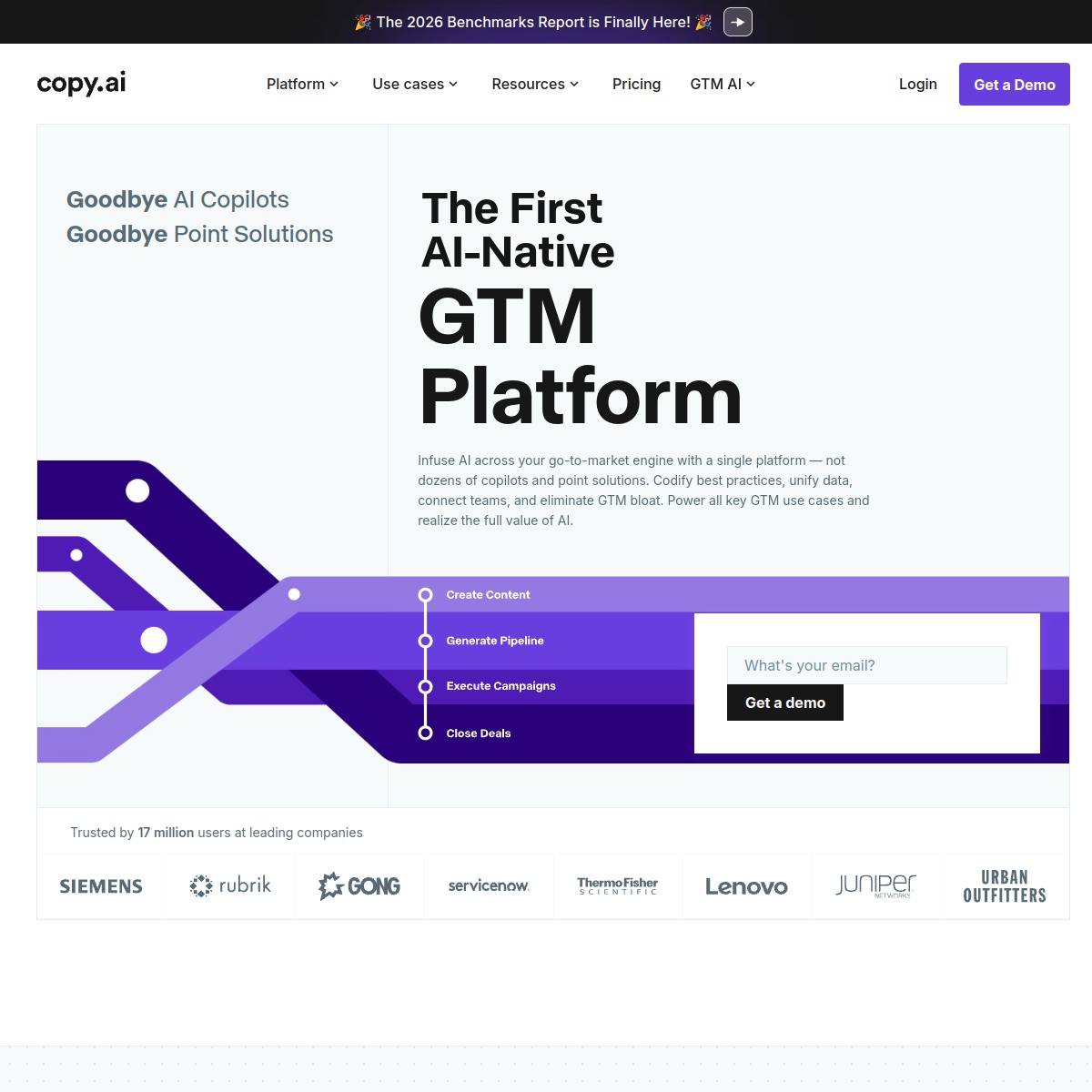 Copy.ai homepage screenshot