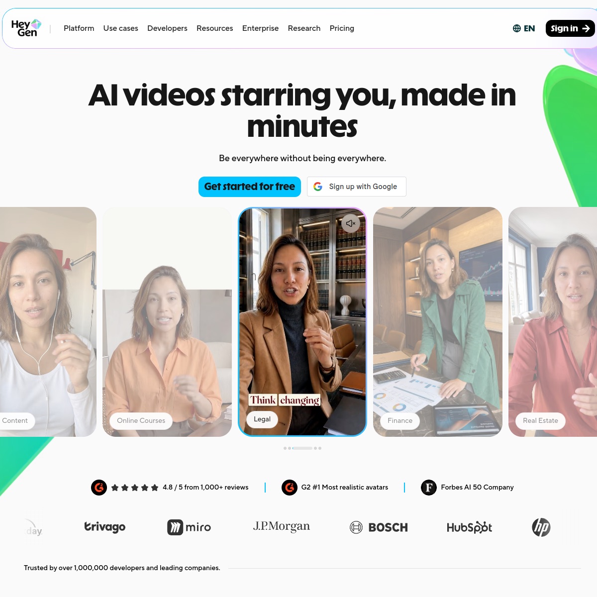 HeyGen homepage screenshot