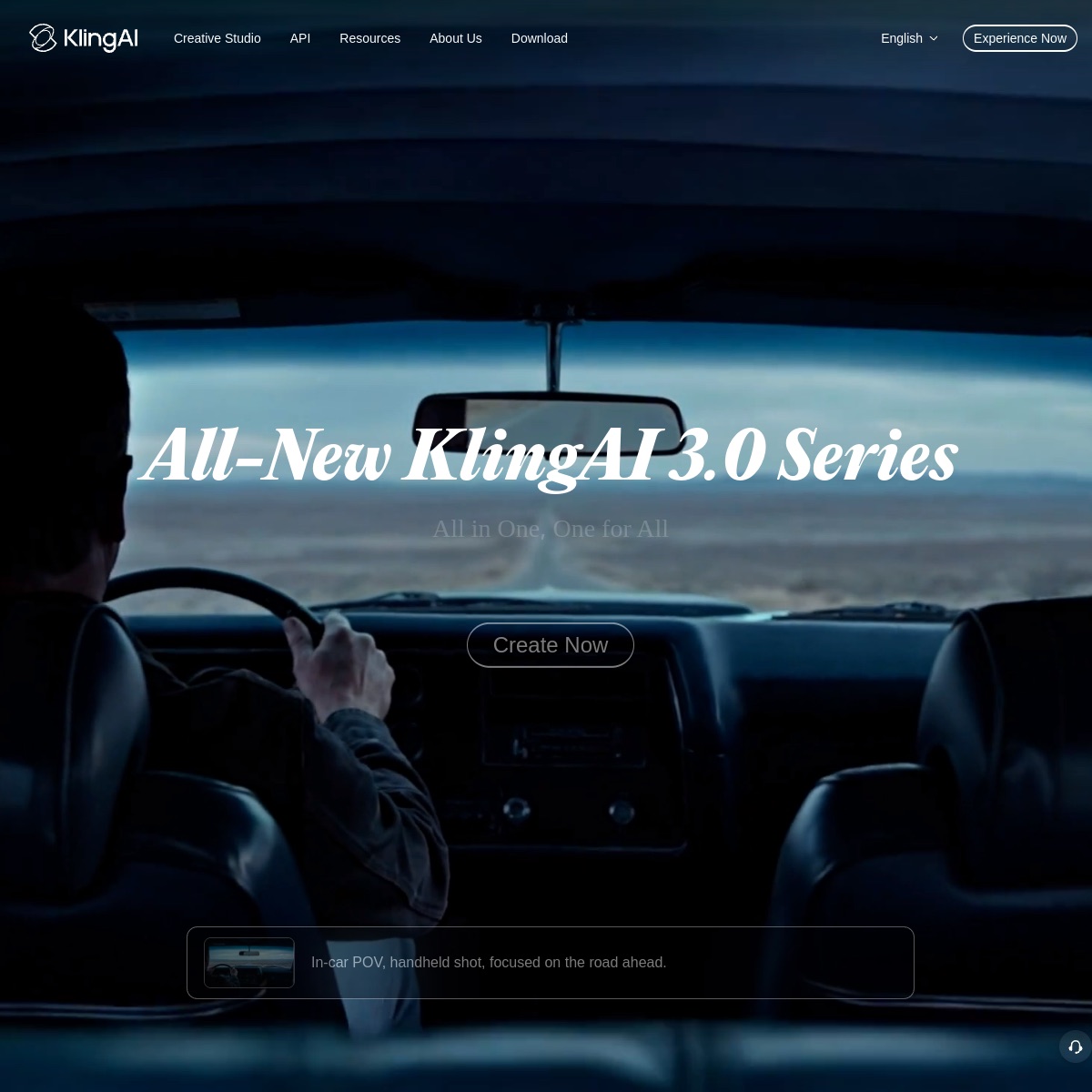 Kling AI homepage screenshot